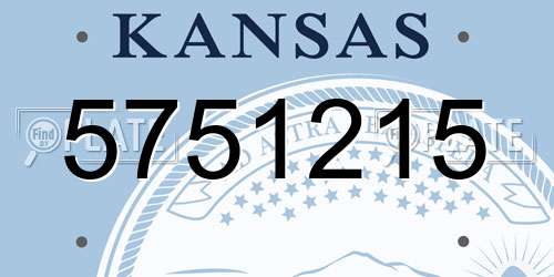 5751215 Kansas License Plate
