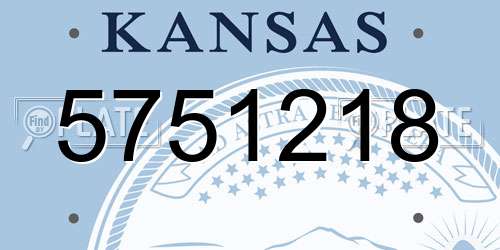 5751218 Kansas License Plate