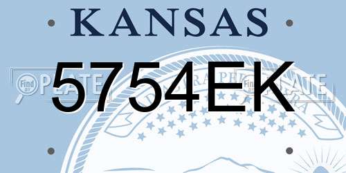 5754EK Kansas License Plate