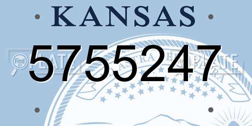 5755247 Kansas License Plate