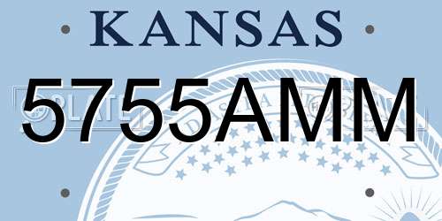 5755AMM Kansas License Plate