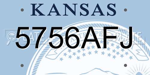 5756AFJ Kansas License Plate
