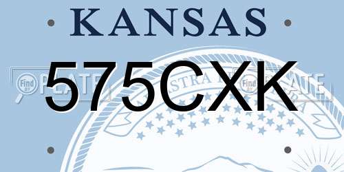 575CXK Kansas License Plate