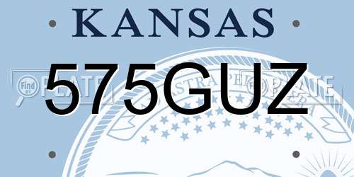 575GUZ Kansas License Plate