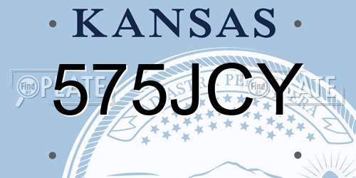 575JCY Kansas License Plate
