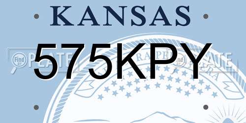 575KPY Kansas License Plate