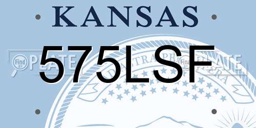 575LSF Kansas License Plate