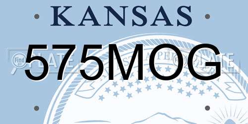 575MOG Kansas License Plate