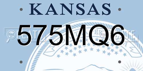 575MQ6 Kansas License Plate