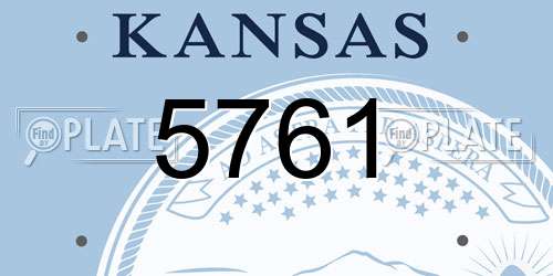 5761 Kansas License Plate