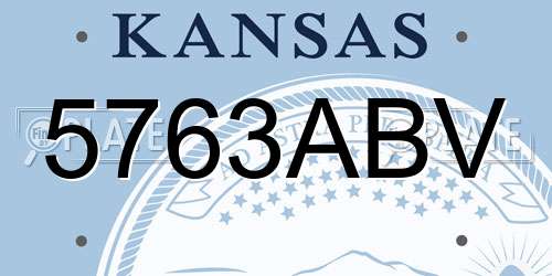 5763ABV Kansas License Plate