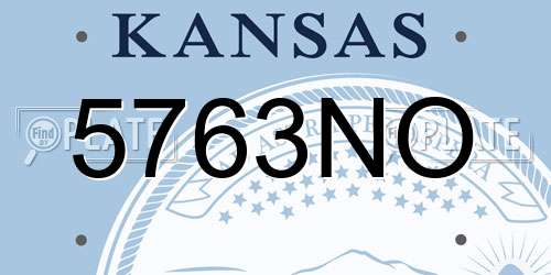 5763NO Kansas License Plate