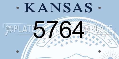 5764 Kansas License Plate