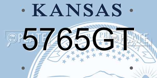 5765GT Kansas License Plate