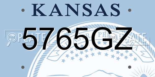 5765GZ Kansas License Plate