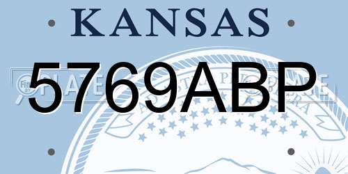5769ABP Kansas License Plate