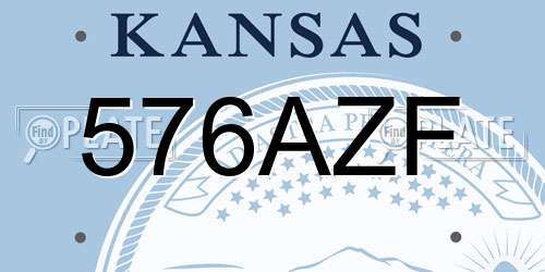 576AZF Kansas License Plate