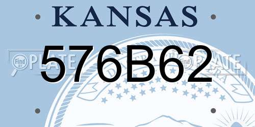 576B62 Kansas License Plate
