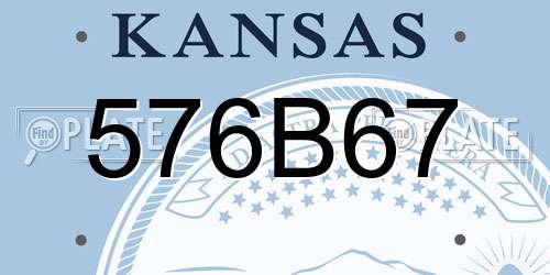 576B67 Kansas License Plate