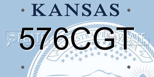 576CGT Kansas License Plate