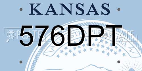 576DPT Kansas License Plate