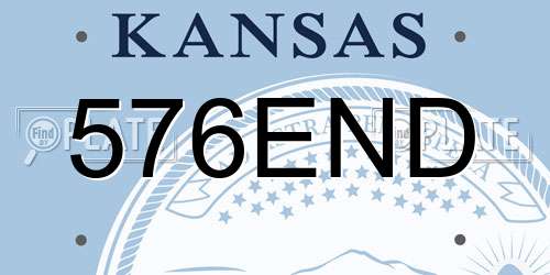 576END Kansas License Plate