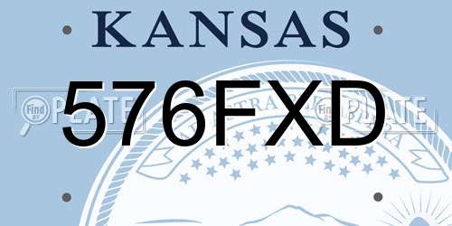 576FXD Kansas License Plate