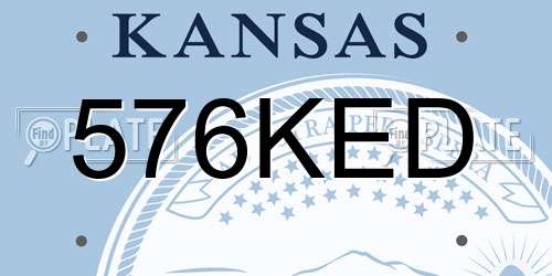 576KED Kansas License Plate