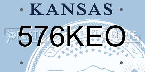 576KEO Kansas License Plate