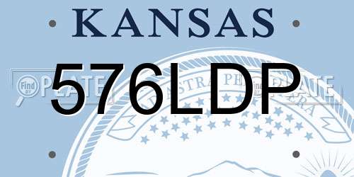 576LDP Kansas License Plate
