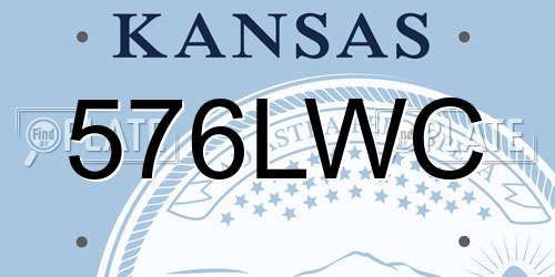 576LWC Kansas License Plate