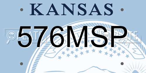 576MSP Kansas License Plate