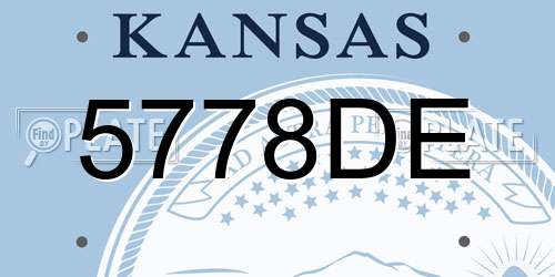 5778DE Kansas License Plate