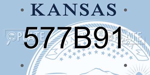 577B91 Kansas License Plate