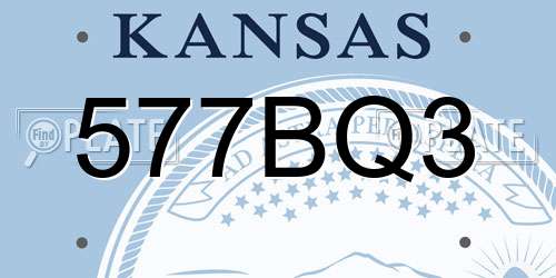 577BQ3 Kansas License Plate