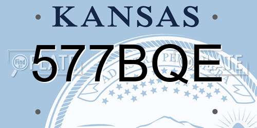 577BQE Kansas License Plate
