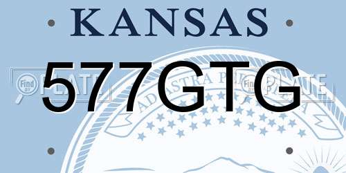 577GTG Kansas License Plate
