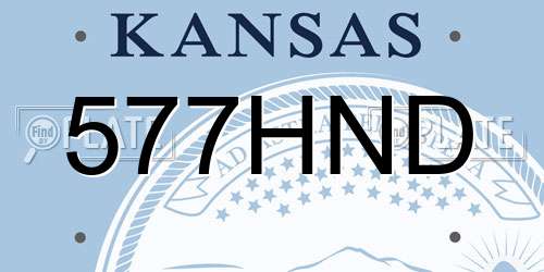 577HND Kansas License Plate