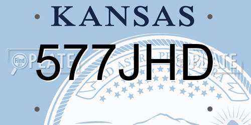 577JHD Kansas License Plate