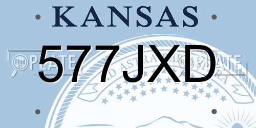 577JXD Kansas License Plate