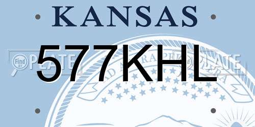 577KHL Kansas License Plate