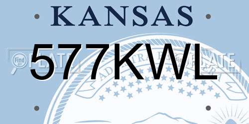 577KWL Kansas License Plate