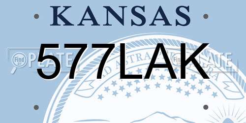 577LAK Kansas License Plate