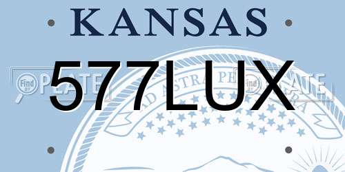 577LUX Kansas License Plate