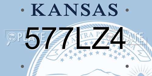 577LZ4 Kansas License Plate