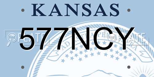 577NCY Kansas License Plate