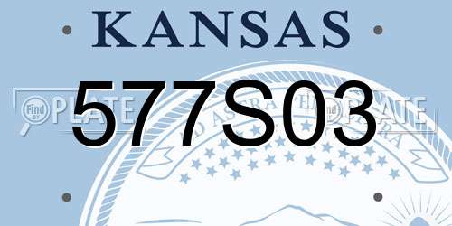 577S03 Kansas License Plate