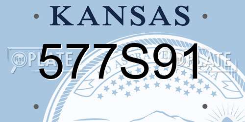 577S91 Kansas License Plate