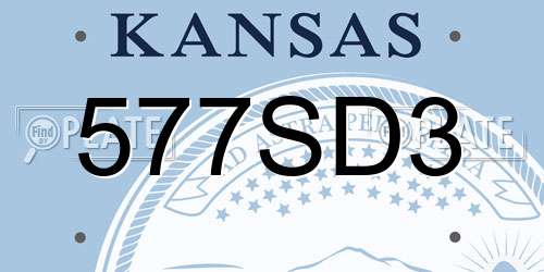 577SD3 Kansas License Plate