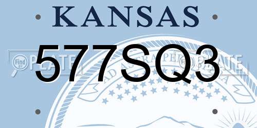 577SQ3 Kansas License Plate